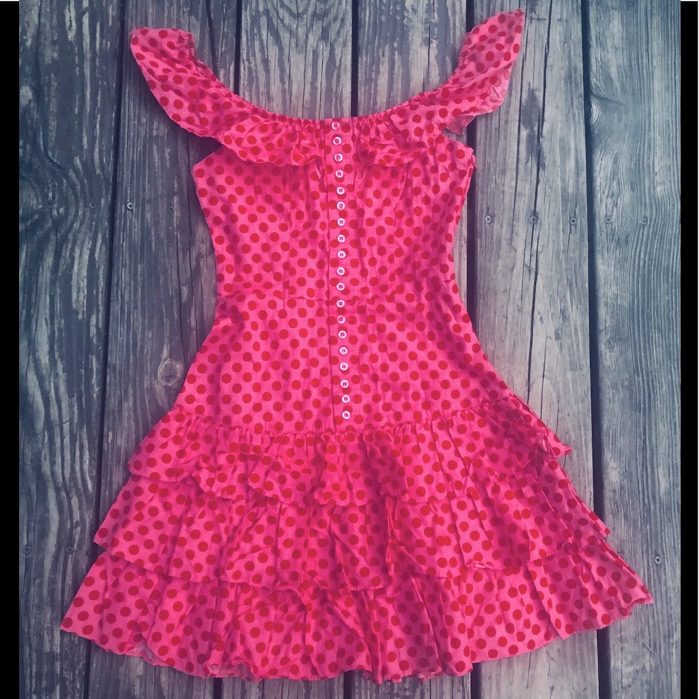 “🛍SOLD ON DEPOP🌸”Betsey Johnson Polka Dot Tiered Ruffle Dress - Picture 2 of 5